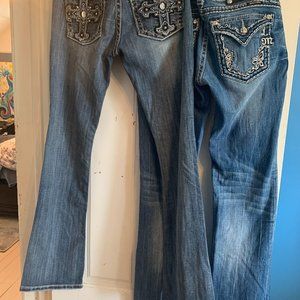 2 pair Miss Me, bootcut jeans, Size 30 & 29